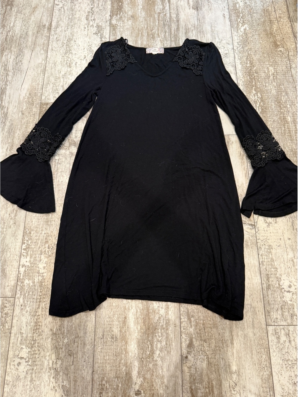 Pink Republic XS Black Lace Bell Sleeve Dress Whimsigoth